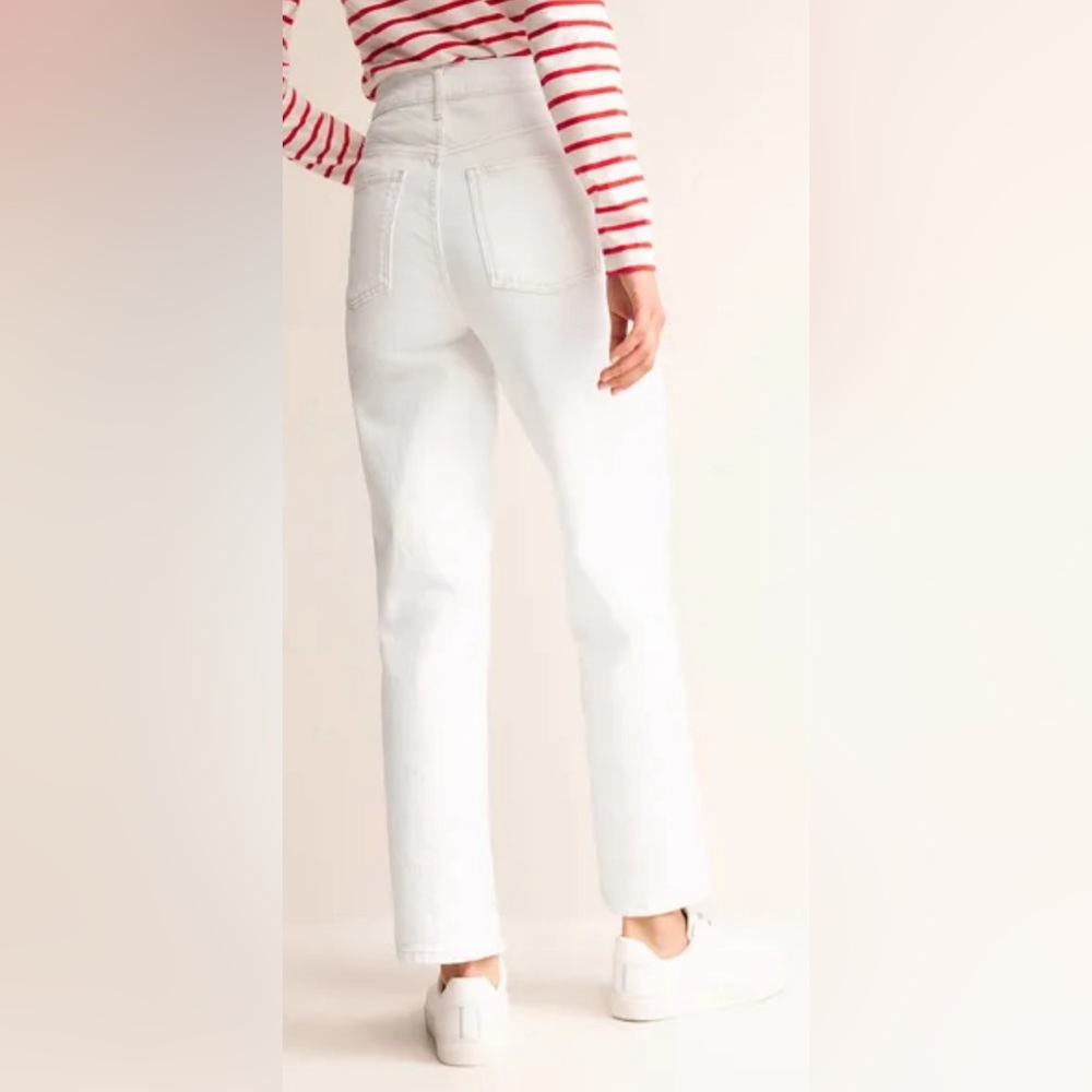 NWOT Boden White Straight Leg Jeans